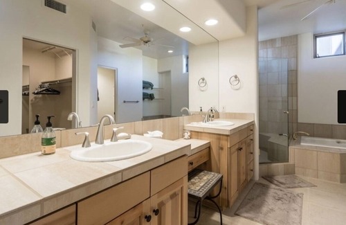 Desert Mountain Casa | Exclusive Desert Mountain, Scottsdale Double Master Suite with fireplace.