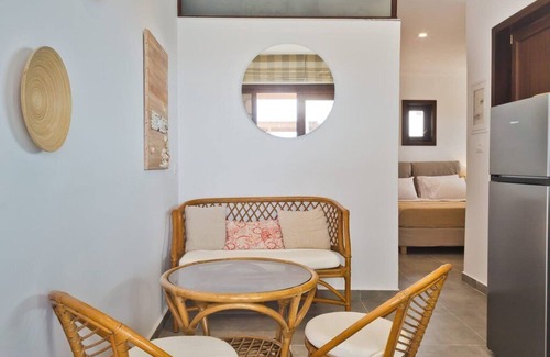Karpathos Villa | Exquisite Karpathos Apartment (On Request) | Apartment Zeta | 2 Bedrooms | Private Veranda with Outdoor Furniture | Private Swimming Pool | Shared Seating Area with with Stunning Sea Views | Michaliou Kipos