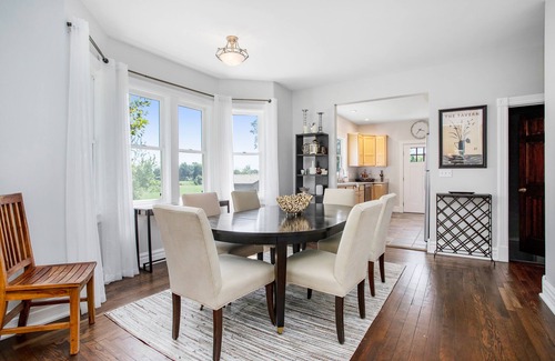Three Oaks Casa | Family Home with Porch & Deck, Private Hot Tub, Firepit, & Fast WiFi - 1 Dog OK