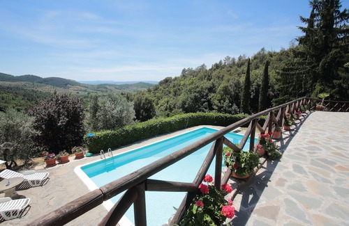 Pieve di Chio Casa | Casa rural en las colinas con vista panorámica y piscina