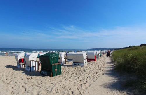 Ostseebad Baabe Apartamento | Ferienhus Baabe FeWo 01 Terrasse, Sauna- und Schwimmbadnutzung im AHOI Sellin