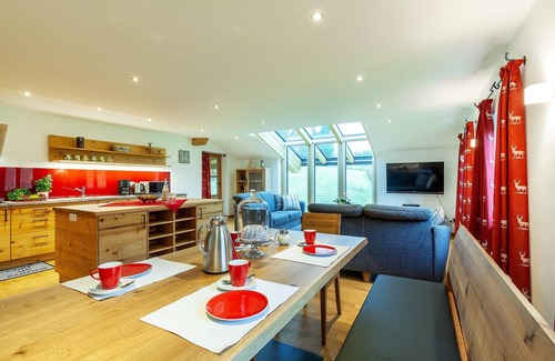 Unterwoessen Apartamento | Apartamento Geigelstein, 103 m², 1-6 personas, 2 dormitorios, cocina, 2 x ducha / WC, balcón, WLAN