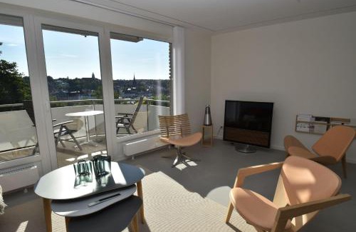 Flensburg Apartamento | fewo1846 - FoerdeView - luxuriöse Wohnung mit 2 Schlafzimmern und Balkon mit Hafenblick