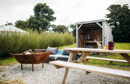Newquay Cabina | Field Maple - A spacious Mongolian-inspired Yurt in stunning eco-friendly estate near Newquay