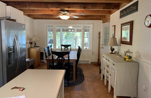 Bridgton Cabaña | Find your Happy Place, Highland Lake, Bridgton. Dock, fire pit, lakeside deck!