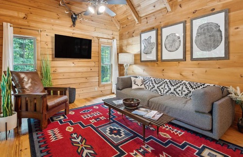 Rutherfordton Casa | Fire Pit and BBQ Lake Lure Cabin with Outdoor Oasis!