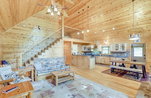 Burnsville Cabina | Fire Pit & Views: Picturesque Cabin in Burnsville!