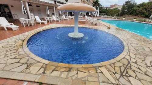 Aguas de Lindoia Apartamento | Flat 206 Hotel Cavalinho Branco (3 piscinas, elevador, sauna)