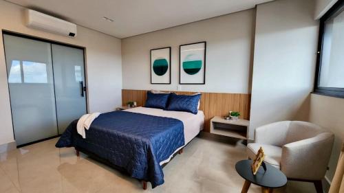 Jardim dos Estados Apartamento | Flat de Luxo com Quarto Privativo 22º Andar no Vertigo