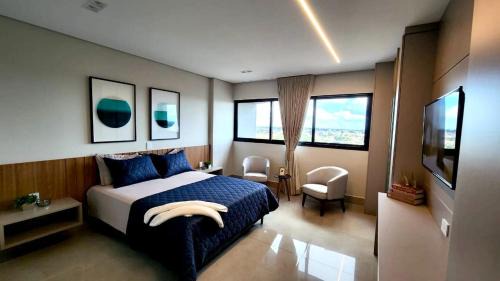 Jardim dos Estados Apartamento | Flat de Luxo com Quarto Privativo 22º Andar no Vertigo