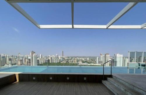 Setor Bueno Apartamento | FLAT DIFERENCIADO EM GOIÂNIA, SETOR BUENO, Ed DNA, SACADA PRIVATIVA DESCOBERTA COM JARDIM, PISCINA, ACADEMIA, GARAGEM, MINIMO 2 NOITES