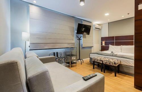 Chacara Santo Antonio Apartamento | Flat king size, consulado, garagem + A/C | em 6x