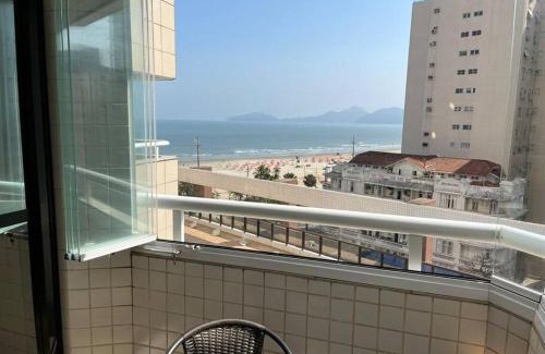 Boqueirao Apartamento | Flat moderno com vista para o mar e varanda!