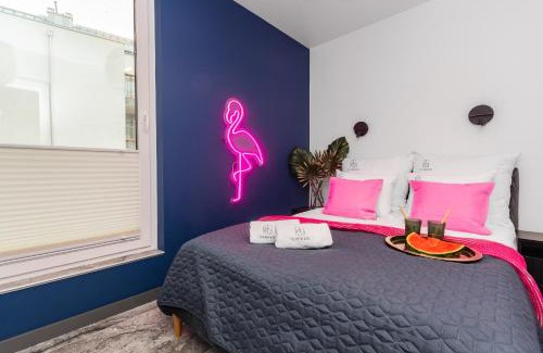Krynica Morska Apartamento | Flatbook Apartament Miami Beach - basen, taras i stylowe wnętrza w Krynicy Morskiej