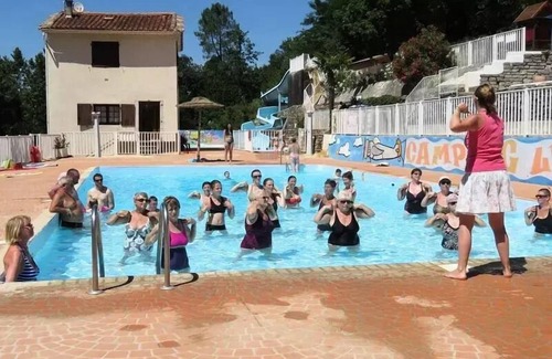 Anduze Chalet De Esquí | Flower CAMPING FAUVETS *** - Chalet OTTAWA Premium 33m2 (3 bedrooms) + covered terrace 14m2 + Air conditioning + LV + Plancha 6 persons