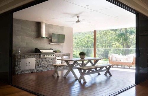 Maudsland Casa | Forest Oasis Views with Fireplace, Firepit & Pool