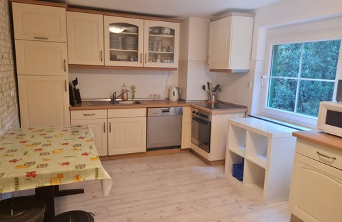 Schladern Casa | Former. Mill vacation home. Secluded location, close to nature, lots of space. Ideal for groups.