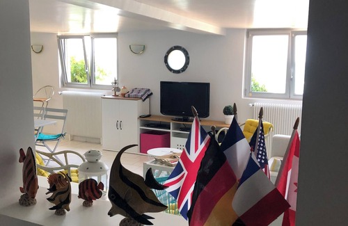 Langrune-sur-Mer Apartamento | FRONT DE MER, acceso privado directo a la playa, vista excepcional,