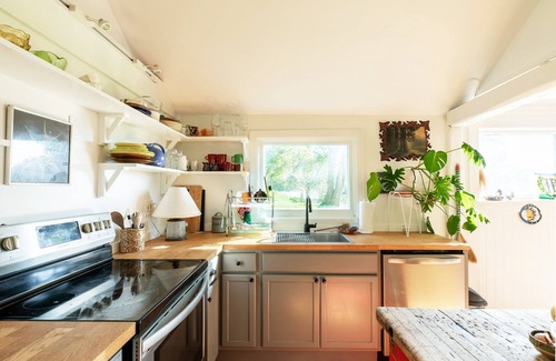 Durham Otro | Funky abode with a fireplace place for a small family or artists- pet-friendly!