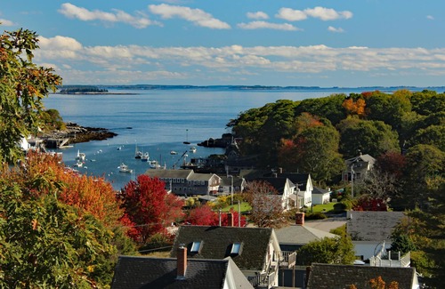 New Harbor Casa | GATEHOUSE The Moorings Resort, vista al mar, piscina y cerca de la playa de Pemaquid.
