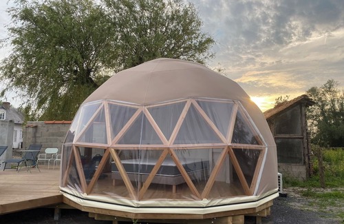 Favieres Cabina | Geodesic dome with spa in the Baie de Somme