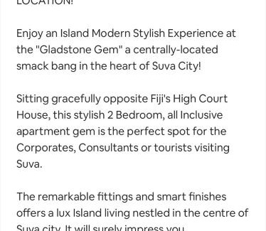 Suva Apartamento | Gladstone Gem 6 - Suva CBD 2 Bedroom Apartment