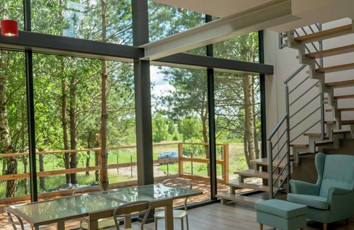 Szemud Cabaña | Casa acristalada en Jeleńska Huta con terraza