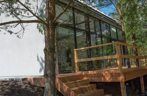Szemud Cabaña | Cabaסa de cristal en Jelenska Huta con terraza