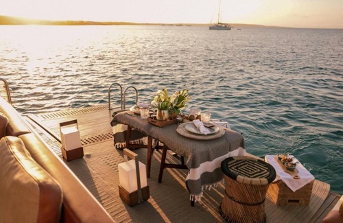 La Savina Alquiler De Eote | Goldfinger - Floating Home', a luxury catamaran yacht on the island of Formentera