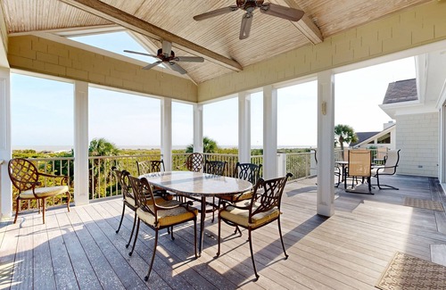 Seabrook Island Casa | Lujosa casa con vistas panorámicas al océano, elevador, piscina privada y jacuzzi.