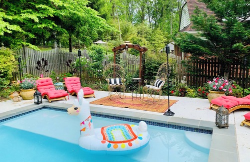 Bethesda Casa | Gorgeous house & pool Morocco meets Italian villa sleeps 10 indoor outdoor style