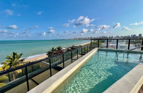 Jardim Oceania Apartamento | Estudio Gourmet con Piscina Frente al Mar