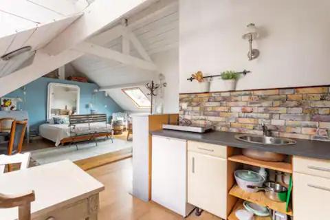 La Baule-Escoublac Casa | Grande Chambre équipée dans maison Bauloise proche mer kitch sde wc lit 160