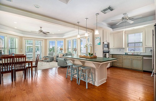 Beachside Village Casa | Gulf-view home with three balconies - walk to beach - central AC & private W/D