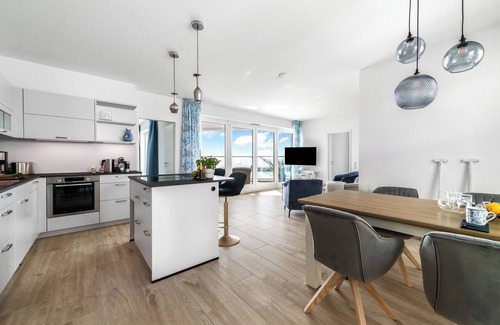 Kappeln Apartamento | "Hafenloge": luxury, sea view, 2 bedrooms, terrace, elevator, directly on the Baltic Sea.