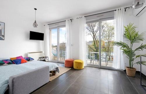 Saint Clair Apartamento | Havre de paix pour 4, clim et balcon, Caluire