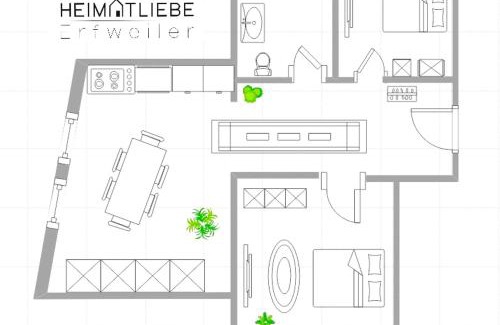 Erfweiler Apartamento | Heimatliebe Erfweiler Wohnung DREI