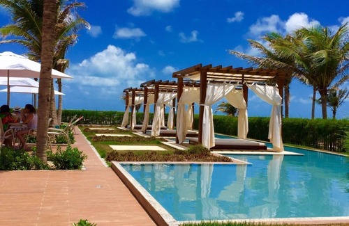Aquiraz Apartamento | Alto Lujo BEACH PARK - MANDARA - 4 habitaciones AR / TV - "PIE EN ARENA"