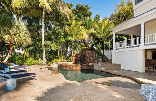 Fort Myers Casa | Historic Waterfront Home with 130' Private Beach, Dock, and Pool