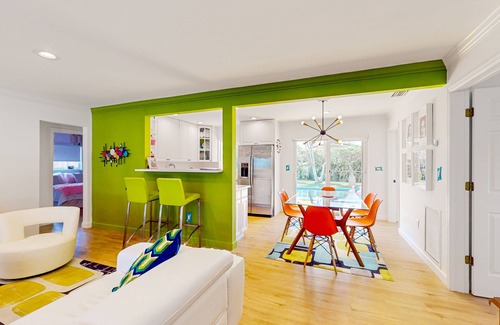 North Corals Casa | Historical bungalow with tropical private salt water pool & outdoor fireplace