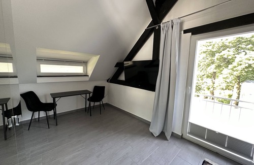 Drolshagen Apartamento | Apartamento vacacional "Alte Scheune Drolshagen" con terraza privada, jardín compartido y Wi-Fi