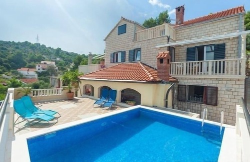 Postira Casa | Casa de vacaciones en Postira con Seaview, Terraza, Acondicionador, WIFI (4298-1)