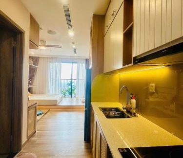 Van Giang Apartamento | Homestay studio Haven Park Ecopark view bể bơi, phong cách Nhật