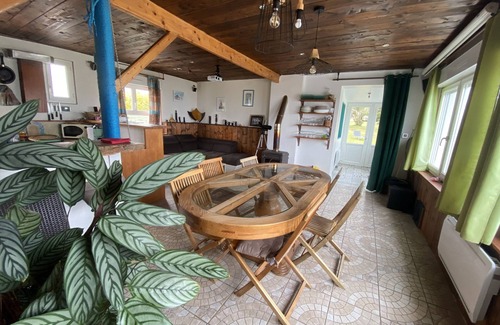 Treveneuc Casa | Casa revestida de madera: vista al mar 180 °