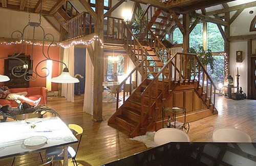 Warwick Casa | Hudson Valley casa de diseño Midcentury Post Beam 50 acres Privado