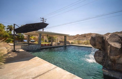 Cathedral City Cove Casa | Huge Home: Pool, Grotto, Water Slide, Swim Up Bar, Hot Tub, Fire Pit, Game Room