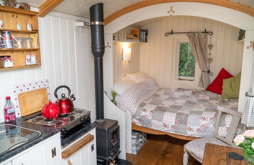 Ulverston Cabina | Acogedor Shepherd's Hut para dos personas con grabadora de leña. Admite mascotas.
