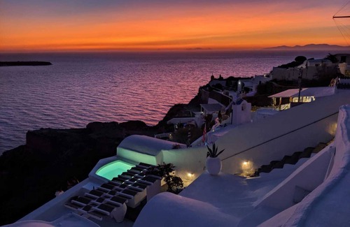 Oia Casa | Increíbles vistas a la caldera! Puesta de sol completa, privada, espaciosa, en el corazón de Oia