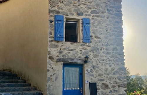 Amelie-les-Bains-Palalda Casa | it's a blue house, clinging to the hillside in the charming village of Palalda