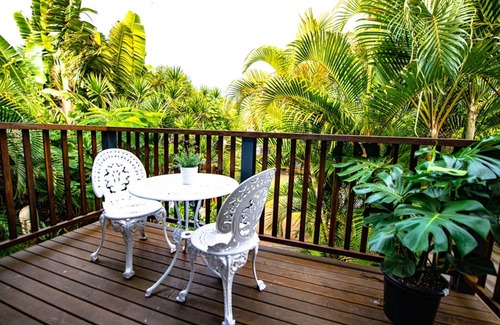 Brunswick Heads Apartamento | Apartamento loft Garden de 2 dormitorios con balcón con vistas al jardín tropical